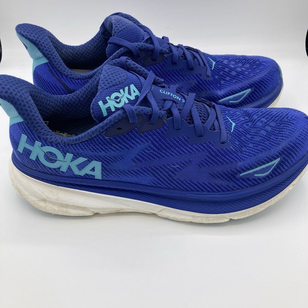 Hoka One One Womens Clifton 9 1127896 BBES Blue Running Shoes Sneakers Sz 12 B